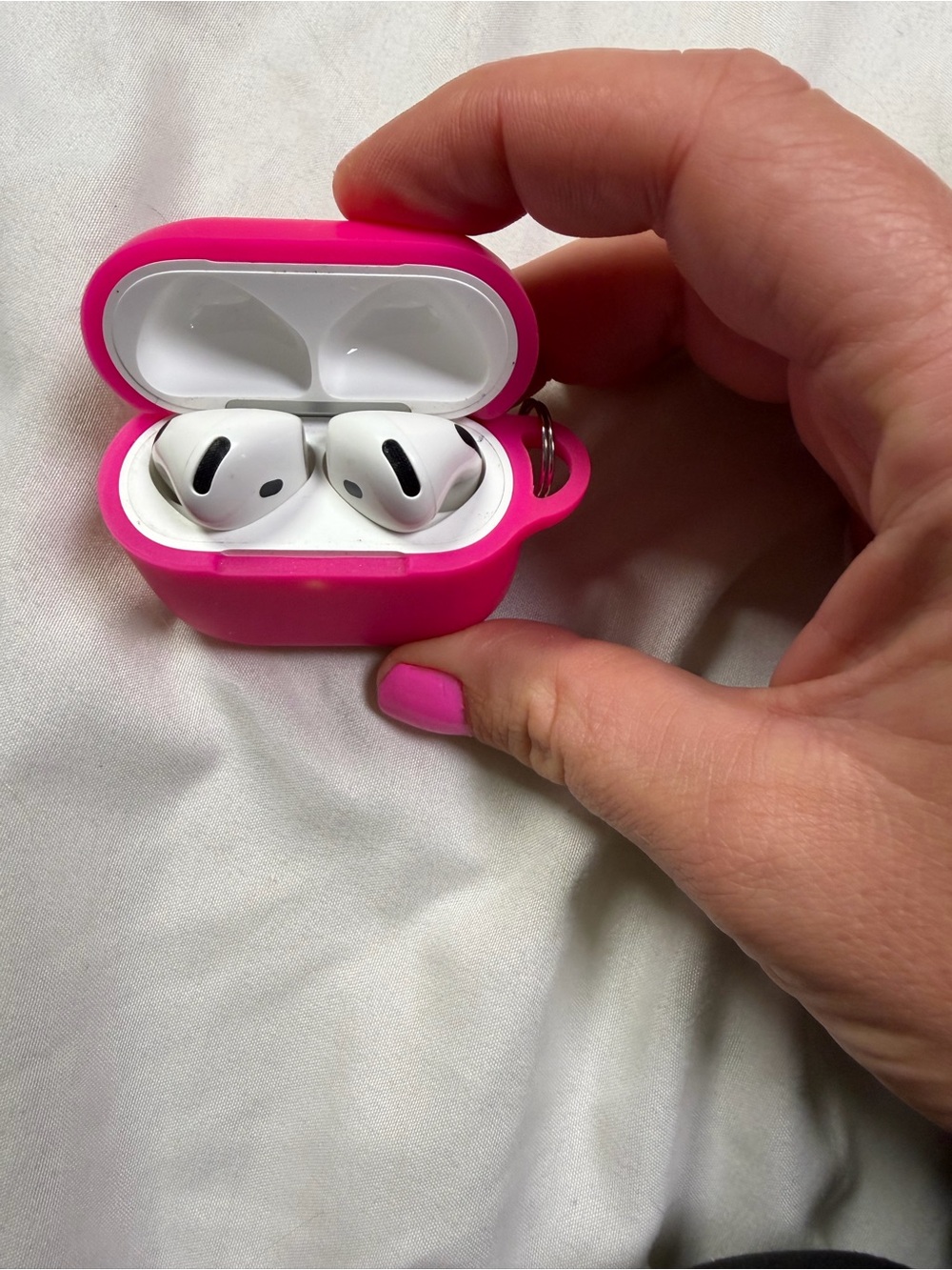 Apple Hot Pink Silicone Protective Case for Earbuds Charging Case